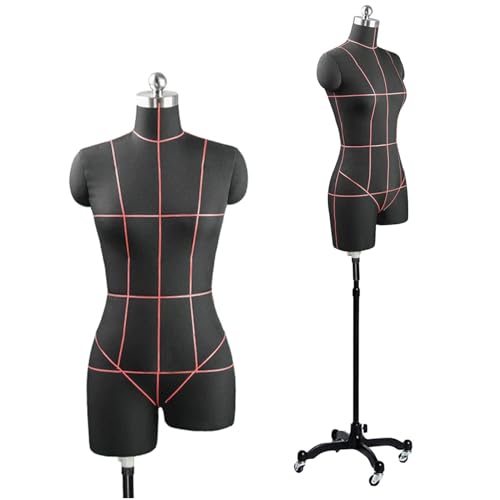 Mannequin weiblicher Kleiderform, zum Anheften und Nähen mit Rädern für einfache Mobilität – ideal zum Schneidern und Anpassen von Generisch