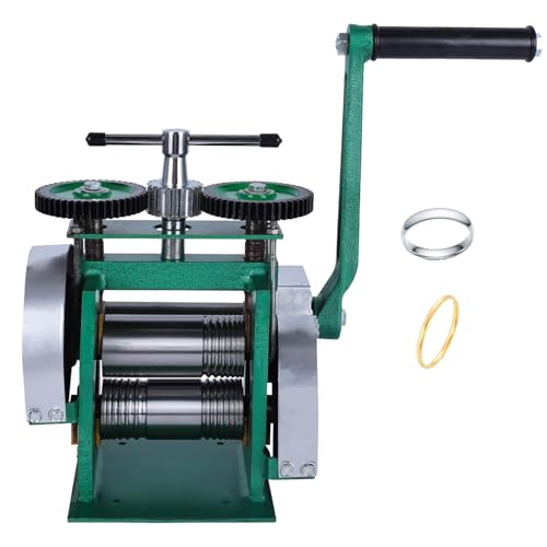 Manuelle Schmuckwalzmühle mit verstellbaren Rollen, Getriebenetzwerk für präzise Metallformung, ideal für DIY-Schmuckhandwerk in Gold, Silber, Kupfer Manuelle Schmuckwalzmühle mit verstellbaren Rollen, Getriebenetzwerk für präzise Metallformung, ideal für DIY-Schmuckhandwerk in Gold, Silber, Kupfer von Generisch