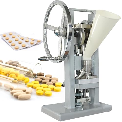 Manuelle Tablettenpresse für Labor, Industrie und Heimküche, einstellbare Dicke, Pillenstempelmaschine, kompaktes und effizientes Tablettenwerkzeuggerät von Generisch