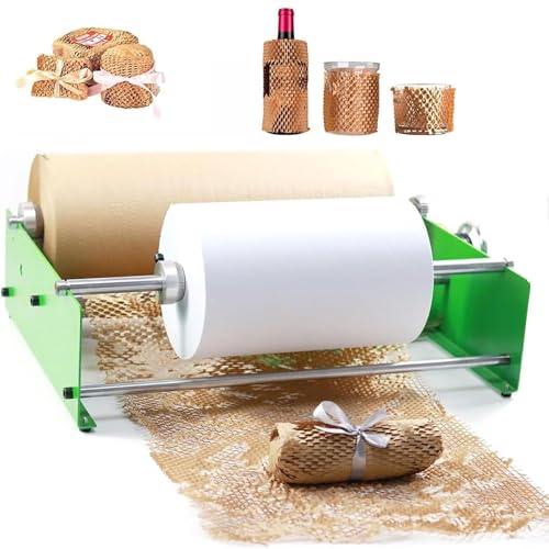 Manuelle Wabendehnmaschine – Wabenpapierrollenhalter und Spender mit Doppelachsen-Design für Geschirr und Handwerk Manuelle Wabendehnmaschine – Wabenpapierrollenhalter und Spender mit Doppelachsen-Design für Geschirr und Handwerk von Generisch
