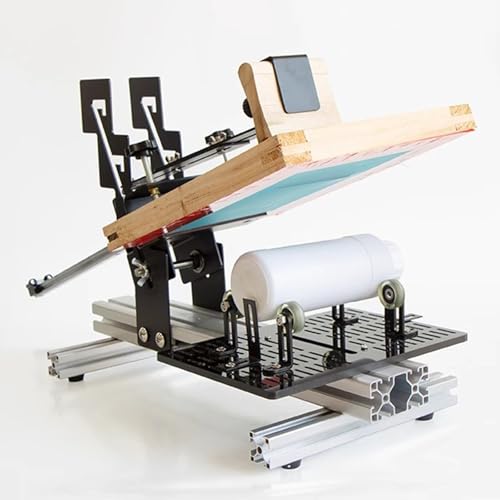 Manueller gebogener Siebdrucker – Zylinder-Siebdruckmaschine für Flaschen, Becher und Tassen – 200 x 250 mm maximale Grafikfläche für 270 mm Durchmesser von Generisch