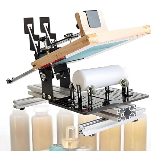 Manueller gebogener Siebdrucker für Zylinderprägung auf Flaschen, 200 x 250 mm Grafikbereich, ideal für kleine Produktionen Manueller gebogener Siebdrucker für Zylinderprägung auf Flaschen, 200 x 250 mm Grafikbereich, ideal für kleine Produktionen von Generisch