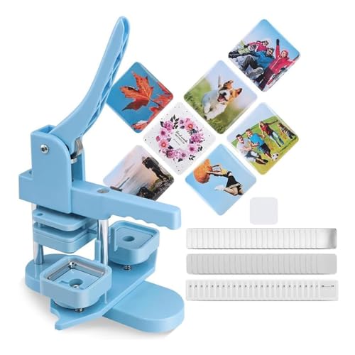 Manuelles Tastenhersteller-Kit mit Drehpresse für benutzerdefinierte Abzeichen, enthält 100 Sätze von Tastenteilen, ideal für DIY-Projekte und Veranstaltungen von Generisch