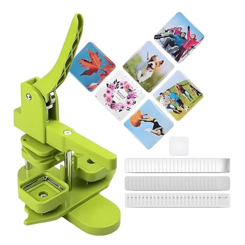 Manuelles Tastenhersteller-Kit mit Drehpresse für benutzerdefinierte Abzeichen, enthält 100 Sätze von Tastenteilen, ideal für DIY-Projekte und Veranstaltungen von Generisch