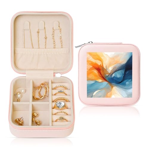 Marble Line Kleine Schmuckschatulle Blau Orange Marmor PU Leder Reise Schmuck Organizer für Frauen Mädchen Aufbewahrungsbox für Ringe Ohrringe Halsketten Armbänder Marble Line Kleine Schmuckschatulle Blau Orange Marmor PU Leder Reise Schmuck Organizer für Frauen Mädchen Aufbewahrungsbox für Ringe Ohrringe Halsketten Armbänder von Generisch
