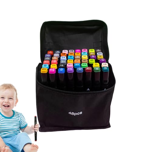 Marker für Kinder - Graphische Marker für Künstler Tip Art Marker zum Zeichnen | Skizze zum Ausmalen Permanente Kunstset | Kreative Zeichenstifte, feine Spitze und Pinsel mit Hüllen Marker für Kinder - Graphische Marker für Künstler Tip Art Marker zum Zeichnen | Skizze zum Ausmalen Permanente Kunstset | Kreative Zeichenstifte, feine Spitze und Pinsel mit Hüllen von Generisch