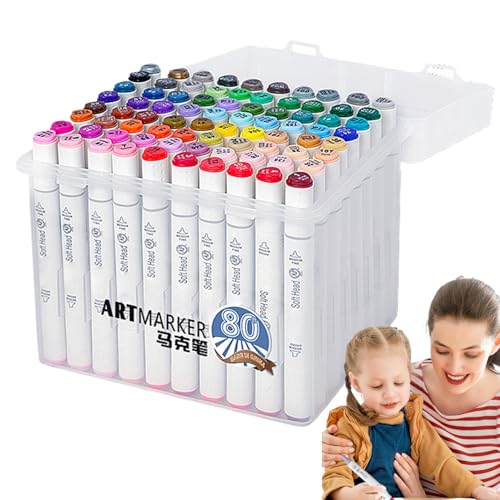 Markerstifte-Set Für Erwachsene | 80 Farben Malstifte Für Erwachsene Zum Ausmalen Von Malbüchern | Schnelltrocknende Stifte Mit 80 Leuchtenden Farbtönen Für Scrapbooking, Journaling, Kunstkurse, Schul Markerstifte-Set Für Erwachsene | 80 Farben Malstifte Für Erwachsene Zum Ausmalen Von Malbüchern | Schnelltrocknende Stifte Mit 80 Leuchtenden Farbtönen Für Scrapbooking, Journaling, Kunstkurse, Schul von Generisch