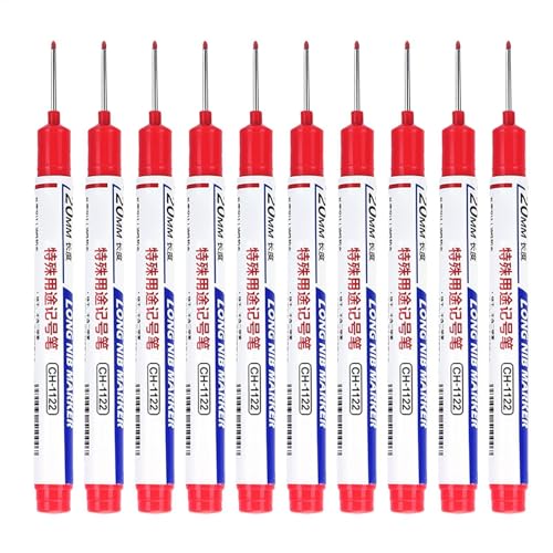 Markierungsstift – Marker mit langer Spitze, wasserfester Tieflochmarker, Holzbearbeitungsstift, 10 Stück Metallmarkierstift, Metallmarker, Maschinenwerkzeuge, Langkopf-Tieflochmarker für Markierungsstift – Marker mit langer Spitze, wasserfester Tieflochmarker, Holzbearbeitungsstift, 10 Stück Metallmarkierstift, Metallmarker, Maschinenwerkzeuge, Langkopf-Tieflochmarker für von Generisch