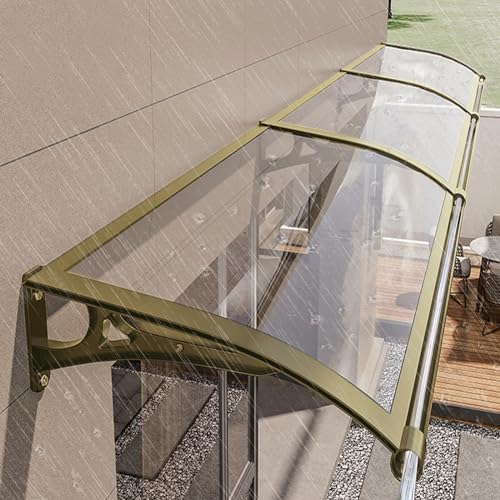 Markise für Fenster und Haustür, moderner Außenüberstand mit Aluminiumhalterung, Polycarbonat-Überdachung, Regenrinnen für Regen, Schnee, UV-Schutz von Generisch