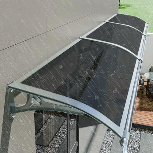 Markise für Fenster und Haustür, moderner Außenüberstand mit Aluminiumhalterung, Polycarbonat-Überdachung, Regenrinnen für Regen, Schnee, UV-Schutz Markise für Fenster und Haustür, moderner Außenüberstand mit Aluminiumhalterung, Polycarbonat-Überdachung, Regenrinnen für Regen, Schnee, UV-Schutz von Generisch