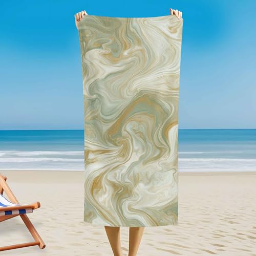 Marmor Strandtuch - 140 x 70 cm, Moderne Abstrakt Magnetisches Badetuch für Strand Außenbereich, Camping, Sandfrei & Schnelltrocknend Strandhandtuch Handtuch mit Magnetverschluss von Generisch