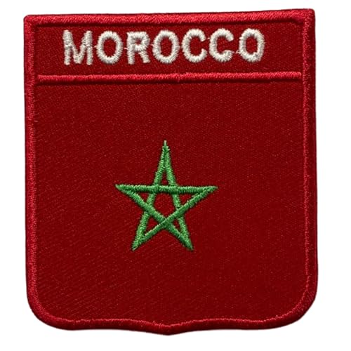 Marokko bestickte Schildflagge mit Namen Patch Aufbügeln/Aufnähen Abzeichen Nationalsymbol Militär Patch für Kleidung Rucksäcke Kappen von Generisch