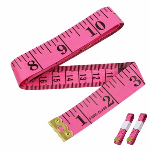 Maßband in Rosa, doppelseitig, Standard- und metrische Skalen, weiches, flexibles Lineal für Körpermaße und Schneiderei, 150 cm, 2 Stück Maßband in Rosa, doppelseitig, Standard- und metrische Skalen, weiches, flexibles Lineal für Körpermaße und Schneiderei, 150 cm, 2 Stück von Generisch