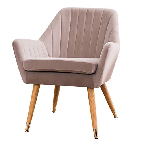 Massivholz Esszimmerstuhl, ergonomischer Lounge-Sessel aus Samtstoff, Frisierkommode, Hocker, ideal für Restaurant, Schlafzimmer und Büro von Generisch