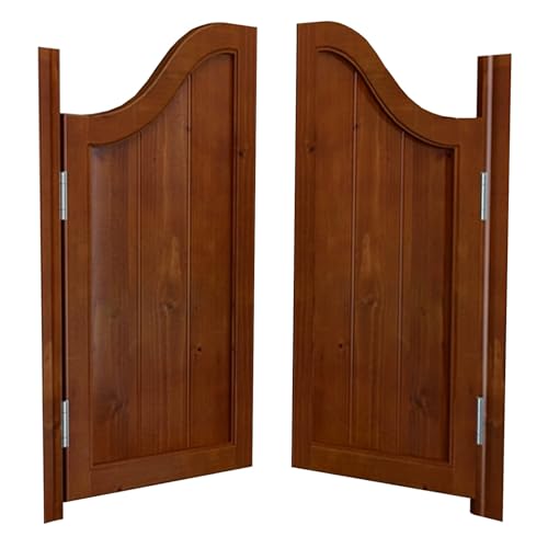 Massivholz gewölbte Oberseite, Café-Türen, 81,4 cm, 91,4 cm, 101,4 cm, Innenraumteiler für Zuhause, Küche, Bar, inklusive Scharnieren und Beschlägen (braun, B 130 x H 90 cm), elegantes schwingendes von Generisch