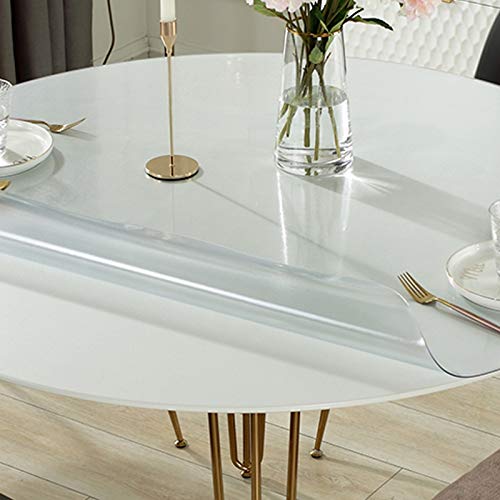 Mattierte transparente runde Tischabdeckung, PVC-Vinyl-Esstischmatte, abwischbare Möbelunterlage für Kaffee- und Glastische, leicht zu reinigende Tischdecke, 150 cm von Generisch