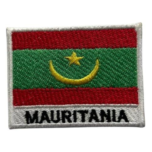 Mauretanien bestickte Flagge mit Namen Patch Aufbügeln/Aufnähen Abzeichen Nationalsymbol Militär Patch für Kleidung Rucksäcke Kappen Mauretanien bestickte Flagge mit Namen Patch Aufbügeln/Aufnähen Abzeichen Nationalsymbol Militär Patch für Kleidung Rucksäcke Kappen von Generisch