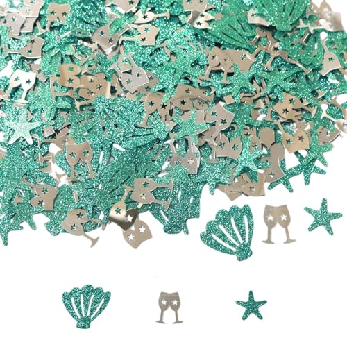 Meeres-Themen Konfetti Dekoration, Glitzer-Muscheln und Seesterne, Party-Tischdekoration, Mehrfarbig (C) von Generisch