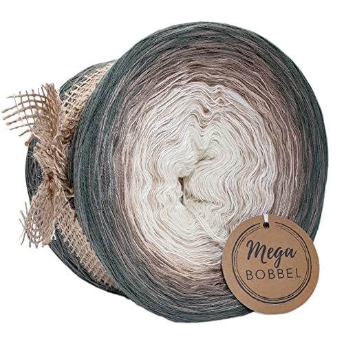 MegaBobbel*Besinnliches Fest*A237*Farbverlaufsgarn - Lace Garn Bobbel Wolle zum Häkeln & Stricken (3fädig-ca.1000m / Außenfarbe: Khaki) von Generisch