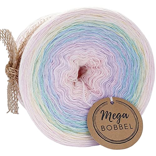 MegaBobbel*Einhorn*28*Farbverlaufsgarn (GP:67,50€/kg) Lace Garn Bobbel Wolle zum Häkeln & Stricken (3fädig-ca.2000m) von Generisch