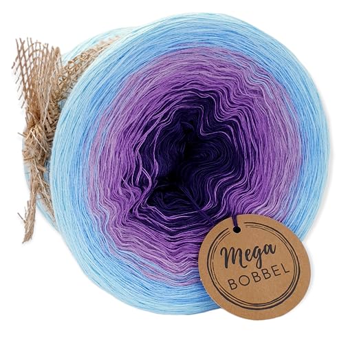 MegaBobbel*Ewige Liebe*A18*Farbverlaufsgarn - Lace Garn Bobbel Wolle zum Häkeln & Stricken (4fädig-ca.100m / Außenfarbe: Air) von Generisch
