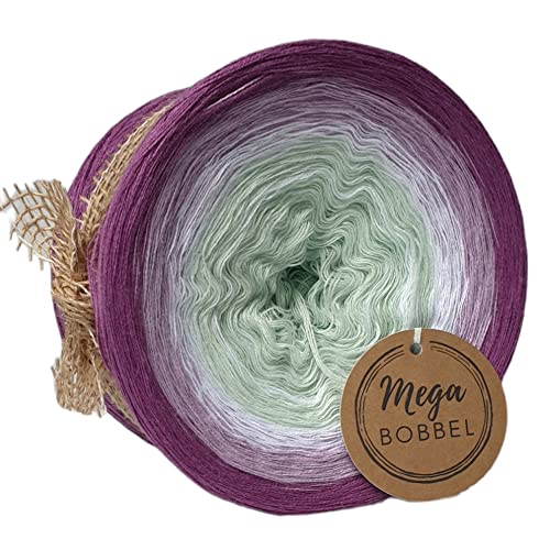 MegaBobbel*Krokusblüte*A248*Farbverlaufsgarn - Lace Garn Bobbel Wolle zum Häkeln & Stricken (4fädig-ca.1000m / Außenfarbe: Oleander) von Generisch