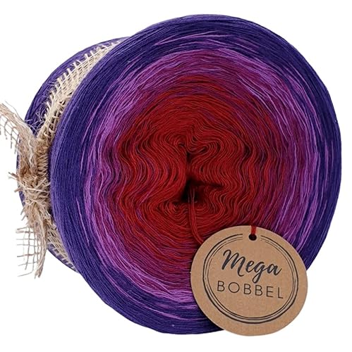 MegaBobbel*Leidenschaft*A23*Farbverlaufsgarn - Lace Garn Bobbel Wolle zum Häkeln & Stricken (4fädig-ca.1000m / Außenfarbe: Lila) von Generisch