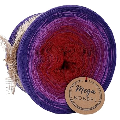 MegaBobbel*Leidenschaft*23*Farbverlaufsgarn (GP:67,50€/kg) Lace Garn Bobbel Wolle zum Häkeln & Stricken (4fädig-ca.1000m / Außenfarbe: Lila) von Generisch