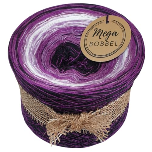 MegaBobbel Lila Rausch A405 - Farbverlaufsgarn Lace Garn Wolle zum Häkeln & Stricken (4 fädig, 1500m, 50% Baumwolle / 50% Polyacryl) von Generisch