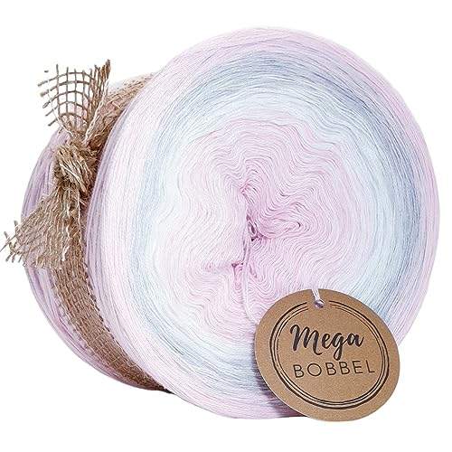 MegaBobbel*Märchenfee*A198*Farbverlaufsgarn - Lace Garn Bobbel Wolle zum Häkeln & Stricken (3fädig-ca.1000m / Außenfarbe: Baby Rosa) von Generisch