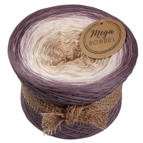 MegaBobbel*Märchentraum*A361* (Außenfarbe: Violett) Farbverlaufsgarn - Lace Garn Bobbel Wolle zum Häkeln & Stricken (3 fädig, 3750m) von Generisch