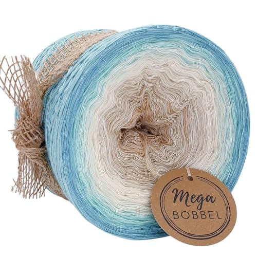 MegaBobbel*Sanfter Hauch*A46*Farbverlaufsgarn - Lace Garn Bobbel Wolle zum Häkeln & Stricken (3fädig-ca.1000m / Außenfarbe: Jade+Pistazie) von Generisch