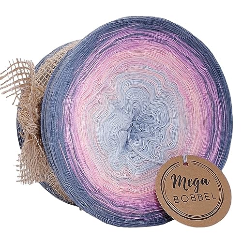 MegaBobbel*Tanz der Feen*A199*Farbverlaufsgarn - Lace Garn Bobbel Wolle zum Häkeln & Stricken (4fädig-ca.1000m / Außenfarbe: Mittelgrau) von Generisch