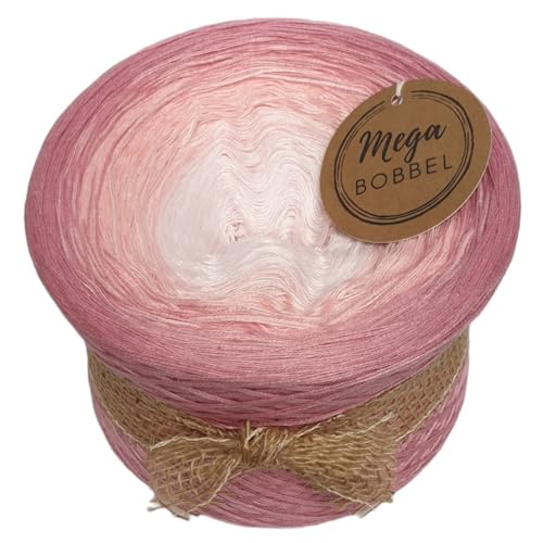 MegaBobbel*Traum in Rose*A247* (Außenfarbe: Anemone) Farbverlaufsgarn - Lace Garn Bobbel Wolle zum Häkeln & Stricken - 50% Baumwolle/50% Polyacryl (4 fädig, 2000m) von Generisch