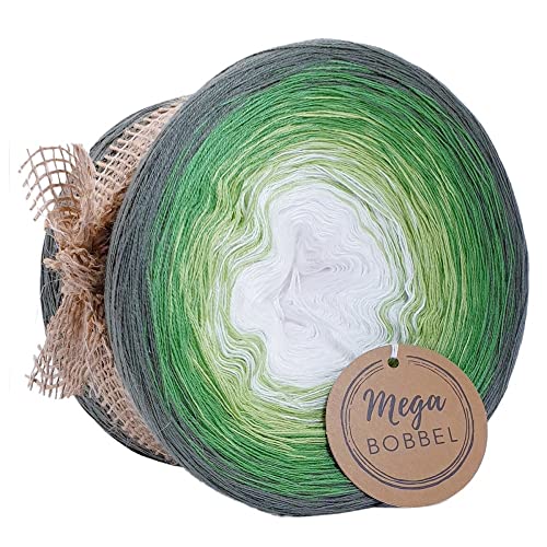 MegaBobbel*Waldspaziergang*A216*Farbverlaufsgarn - Lace Garn Bobbel Wolle zum Häkeln & Stricken (4fädig-ca.1000m / Außenfarbe: Khaki) von Generisch