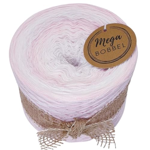 MegaBobbel*Zuckerwatte*A141* Farbverlaufsgarn - Lace Garn Bobbel Wolle zum Häkeln & Stricken - 50% Baumwolle/50% Polyacryl (3 fädig, 2000m) von Generisch