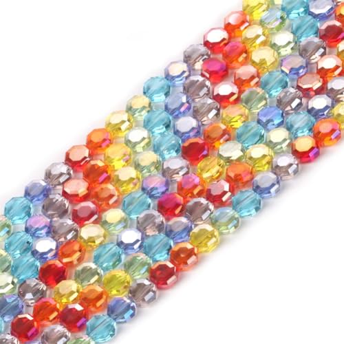 Mehrfarbige, quadratische Glasperlen, rund, lose Perlen für Schmuckherstellung, mehrfarbig, 6 mm, ca. 55 Stück Mehrfarbige, quadratische Glasperlen, rund, lose Perlen für Schmuckherstellung, mehrfarbig, 6 mm, ca. 55 Stück von Generisch