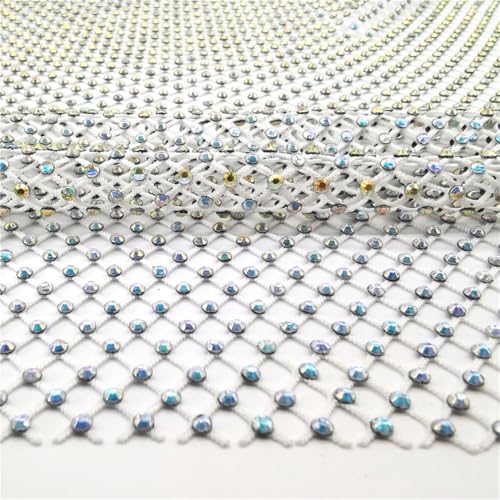 Mehrfarbige Strass-Netz-Applikation auf elastischem Netzstoff mit Kristallen, Nähbesatz, Strassband für selbstgemachte Kleider und Kleidungsstücke Mehrfarbige Strass-Netz-Applikation auf elastischem Netzstoff mit Kristallen, Nähbesatz, Strassband für selbstgemachte Kleider und Kleidungsstücke von Generisch