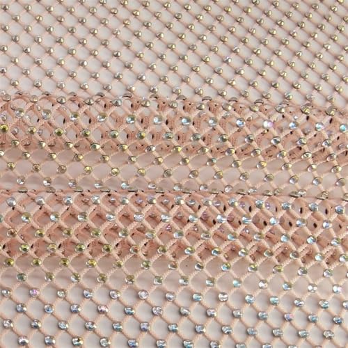 Mehrfarbige Strass-Netz-Applikation auf elastischem Netzstoff mit Kristallen, Nähbesatz, Strassband für selbstgemachte Kleider und Kleidungsstücke von Generisch
