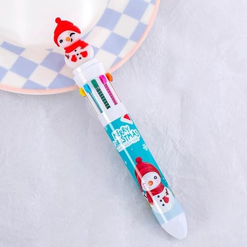 Mehrfarbiger Kugelschreiber mit Weihnachtsmann- und Schneemännern, 10 Farben, Kawaii-Kugelschreiber für Studenten, Schreibwaren, Geschenke Mehrfarbiger Kugelschreiber mit Weihnachtsmann- und Schneemännern, 10 Farben, Kawaii-Kugelschreiber für Studenten, Schreibwaren, Geschenke von Generisch