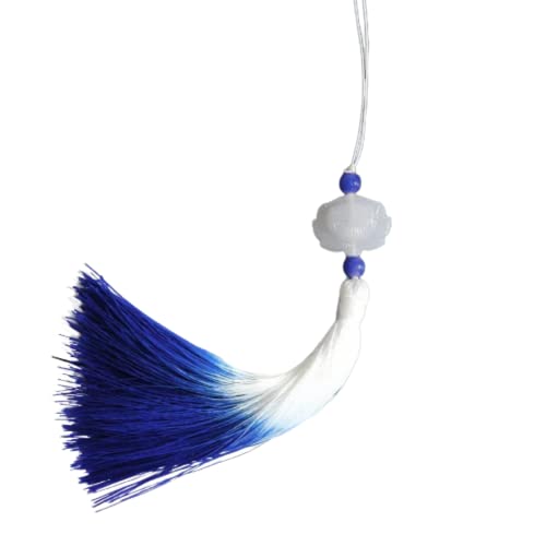 Mehrfarbiger Quasten-Anhänger, Retro-weiße Jade, Lotusquasten, Kleidungsstücke, Schlüsselanhänger, kreativer DIY-Schmuck, Vorhang, dekoratives Zubehör, blau Mehrfarbiger Quasten-Anhänger, Retro-weiße Jade, Lotusquasten, Kleidungsstücke, Schlüsselanhänger, kreativer DIY-Schmuck, Vorhang, dekoratives Zubehör, blau von Generisch