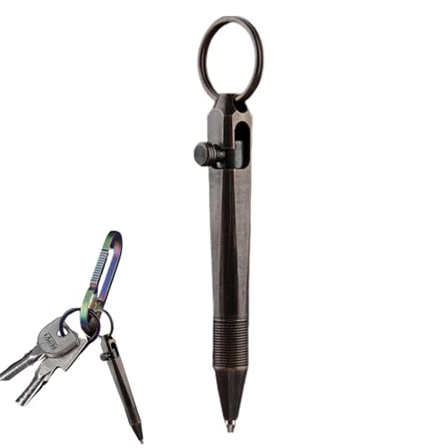 -Messingstift, massiver Messingstift,Tiny Pen Ink Kurze kleine Stifte Portemonnaie-Stift | -Reisestift mit kurzer Absatztasche, Messing-Kugelschreiber mit Bolzenfunktion, winzige Kugelschreibe von Generisch