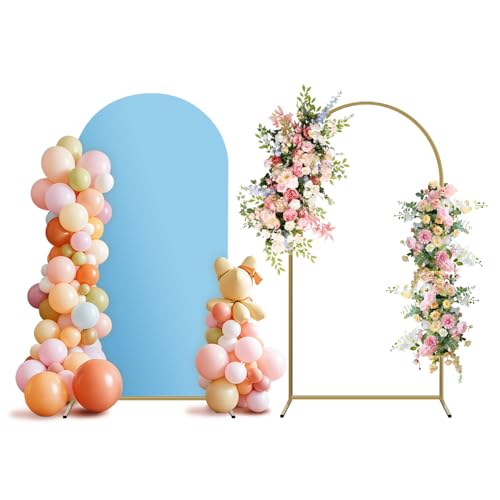 Metall-Ballonbogen-Hintergrundständer und Abdeckungs-Set, gewölbter Rahmen für Hochzeit, Party, Geburtstagsdekorationen Metall-Ballonbogen-Hintergrundständer und Abdeckungs-Set, gewölbter Rahmen für Hochzeit, Party, Geburtstagsdekorationen von Generisch