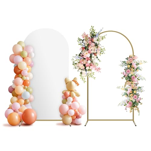 Metall-Ballonbogen-Hintergrundständer und Abdeckungs-Set, gewölbter Rahmen für Hochzeit, Party, Geburtstagsdekorationen von Generisch