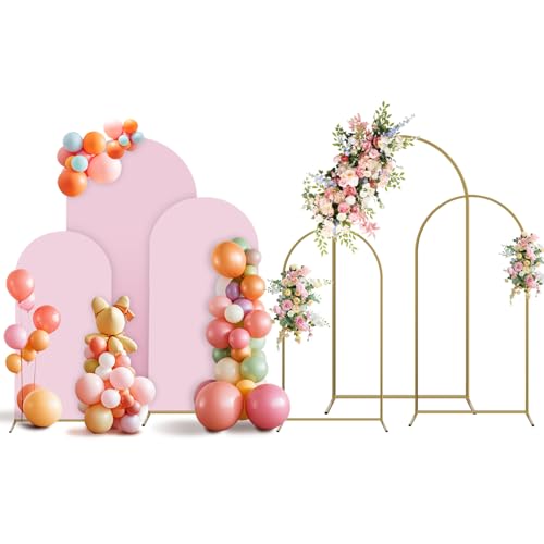 Metall-Ballonbogen-Hintergrundständer und Abdeckungs-Set, gewölbter Rahmen für Hochzeit, Party, Geburtstagsdekorationen Metall-Ballonbogen-Hintergrundständer und Abdeckungs-Set, gewölbter Rahmen für Hochzeit, Party, Geburtstagsdekorationen von Generisch