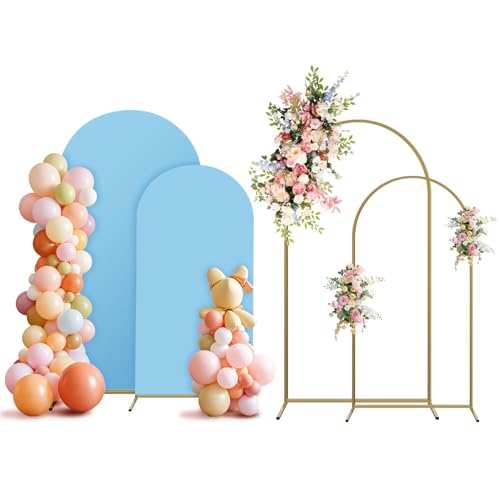 Metall-Ballonbogen-Hintergrundständer und Abdeckungs-Set, gewölbter Rahmen für Hochzeit, Party, Geburtstagsdekorationen Metall-Ballonbogen-Hintergrundständer und Abdeckungs-Set, gewölbter Rahmen für Hochzeit, Party, Geburtstagsdekorationen von Generisch