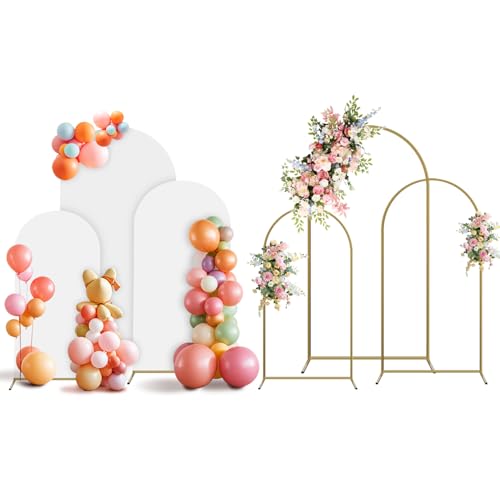 Metall-Ballonbogen-Hintergrundständer und Abdeckungs-Set, gewölbter Rahmen für Hochzeit, Party, Geburtstagsdekorationen Metall-Ballonbogen-Hintergrundständer und Abdeckungs-Set, gewölbter Rahmen für Hochzeit, Party, Geburtstagsdekorationen von Generisch