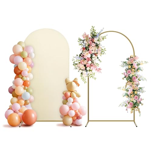 Metall-Ballonbogen-Hintergrundständer und Abdeckungs-Set, gewölbter Rahmen für Hochzeit, Party, Geburtstagsdekorationen Metall-Ballonbogen-Hintergrundständer und Abdeckungs-Set, gewölbter Rahmen für Hochzeit, Party, Geburtstagsdekorationen von Generisch