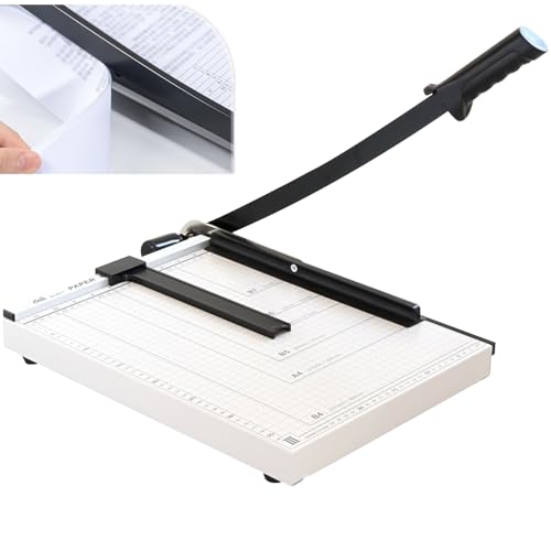 Metall Guillotine Papierschneider, 30,5 cm, professioneller B5/A4 manueller Papierschneider mit verstellbarem Führungslineal & Klingensicherung, Papierschneider für Zuhause, Büro, Schule, Scrapbooking von Generisch