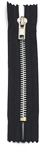 Metall Hosen Jeans Reißverschluss nicht teilbar 10 cm - 18 cm (580 Schwarz, 18 cm) von Generisch